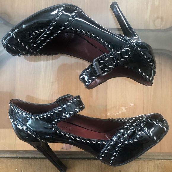 Bottega Veneta Heels Black Patent Leather Size 6.5 - Picture 3 of 8